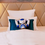 Sepp, Motel One’s robot guest assistant, rests at one of the hotel suites