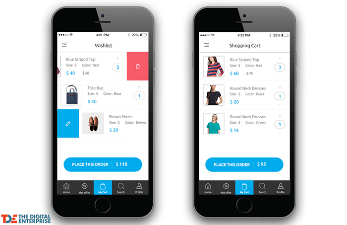 Must-have feature for your mobile e-commerce app – Cart and wish list